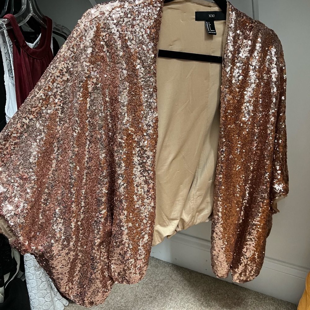 Forever 21 sequin cardigan womens size small